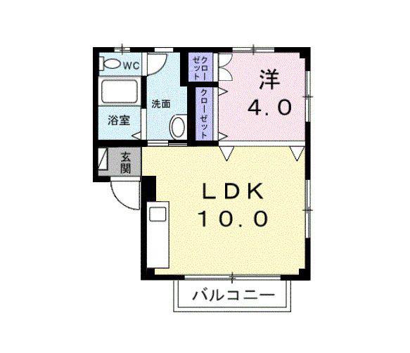 スカイコートハマダ(1LDK/3階)の間取り写真