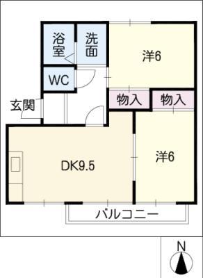 T.T.HOUSE B(2LDK/1階)の間取り写真