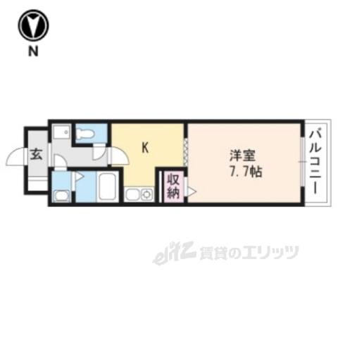 アヴニールタカラ(1K/2階)の間取り写真