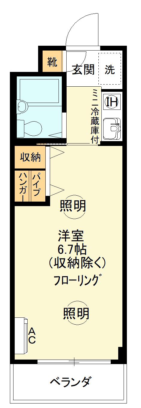 ピアレント鈴木(1K/2階)の間取り写真