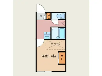 ウィステリア(1K/1階)の間取り写真