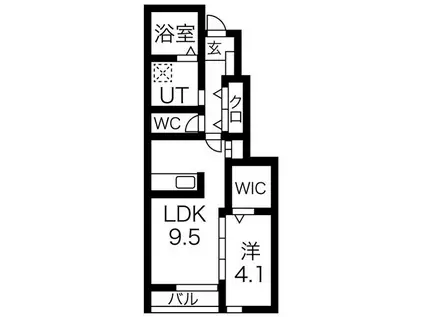 テゾーロ下太田(1LDK/1階)の間取り写真