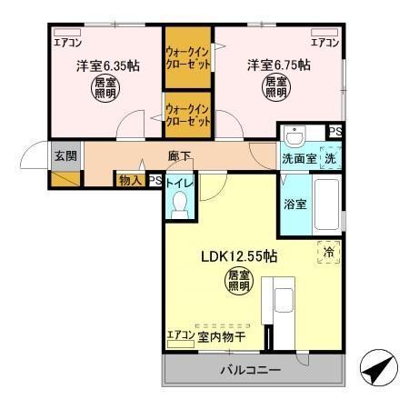 FELICE(2LDK/2階)の間取り写真