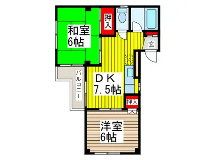 モンタタ館(2DK/1階)の間取り写真