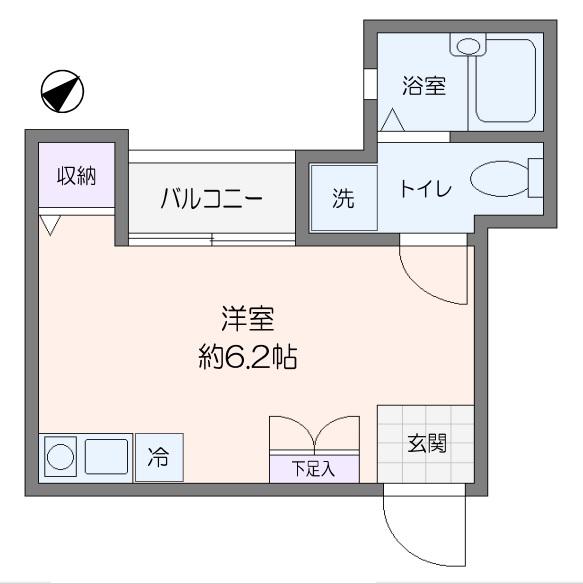 ソフィア蔵前(ワンルーム/2階)の間取り写真