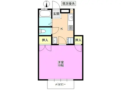 CASAマサキA(1K/1階)の間取り写真