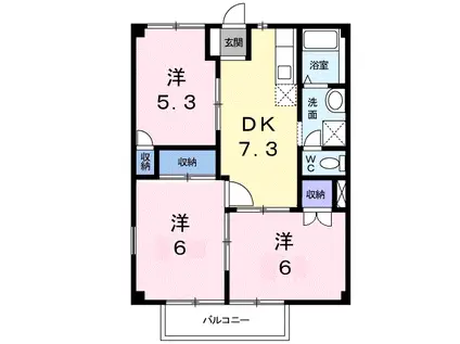 マリンシティSHIODA C(3DK/1階)の間取り写真