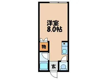 カリーナ泉(ワンルーム/2階)の間取り写真