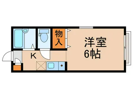 キートン・1R(1K/2階)の間取り写真