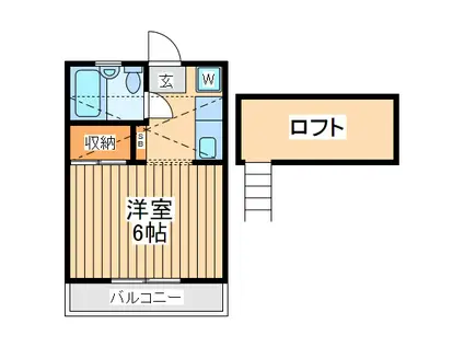 コーポヤマダ(1K/2階)の間取り写真