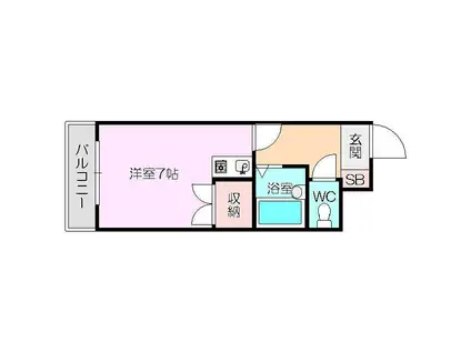 ロイヤルメゾン上新庄(ワンルーム/3階)の間取り写真