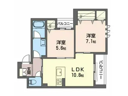 クオリスタ奈良(2LDK/2階)の間取り写真