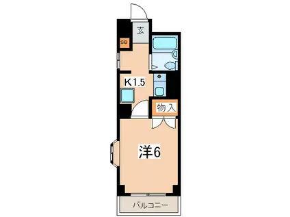 コスモ佐野第2(1K/2階)の間取り写真