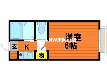 ビューハウス平井(1K/2階)の間取り写真