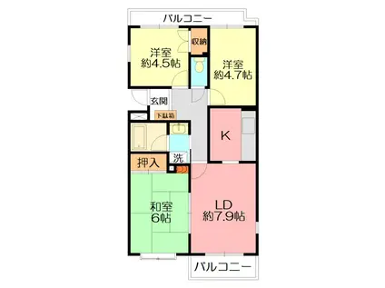 辻堂ガーデンタウン(3LDK/1階)の間取り写真