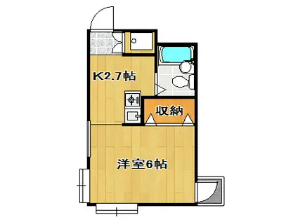 佐々木アパートメントハウス(1K/2階)の間取り写真
