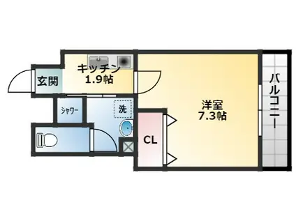 グロースコート恵我ノ荘(1K/3階)の間取り写真