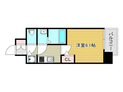 エスリードレジデンス大阪福島イースト(1K/10階)の間取り写真