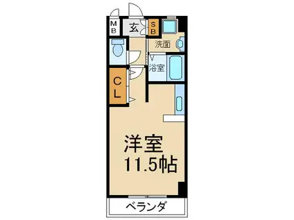 Mプラザ津田駅前十番館(ワンルーム/3階)の間取り写真