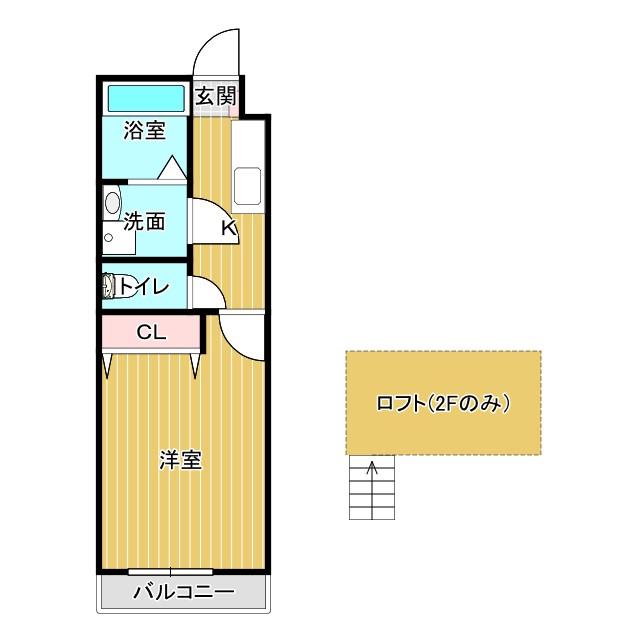 トップハウス羽津II(1K/2階)の間取り写真