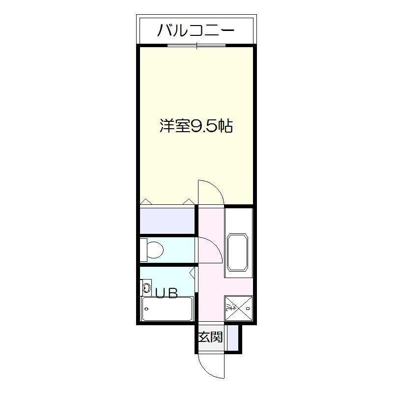 シンフォニー(1K/2階)の間取り写真