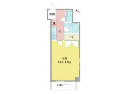 シティライフ社台(1K/1階)の間取り写真