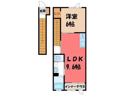 サンフラワー(1LDK/2階)の間取り写真