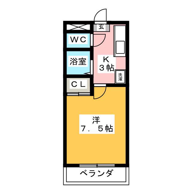 メゾンブローニュ6号棟(1K/1階)の間取り写真