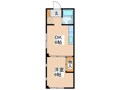 メゾンK2(1DK/1階)の間取り写真