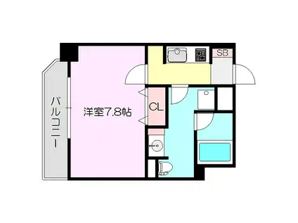 クレアートアドバンス北大阪(1K/12階)の間取り写真