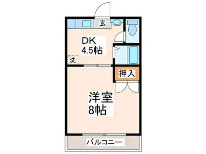 第2セイコービル(1DK/1階)の間取り写真