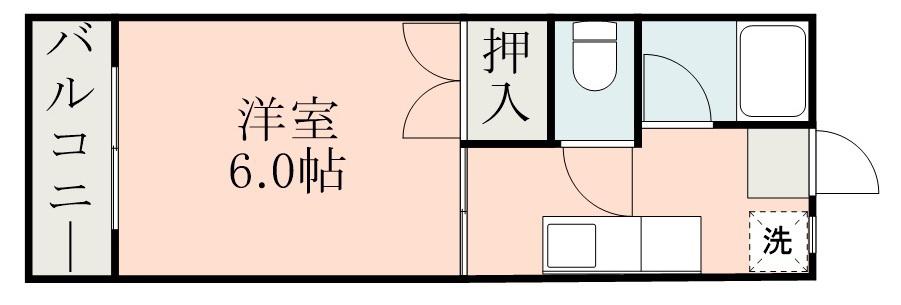 第二有村ビル(1K/1階)の間取り写真