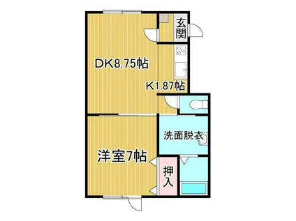 PLAIN(1DK/2階)の間取り写真