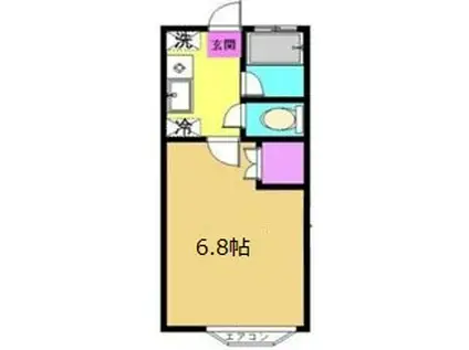 第5愛和ハイツ(1K/2階)の間取り写真