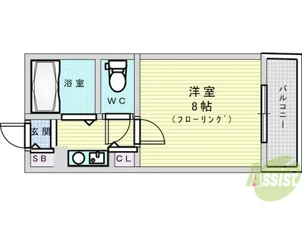 ハイムタケダT8(1K/7階)の間取り写真