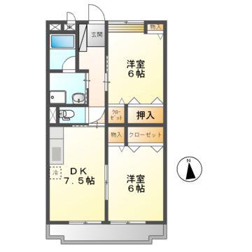 LIMPIAネオライフ(2DK/3階)の間取り写真