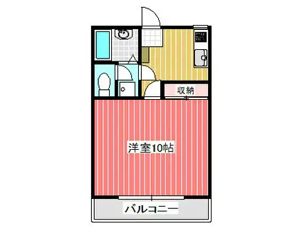 ニューグランデュール喜沢(1K/1階)の間取り写真