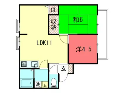 サンライフ上蔵(2LDK/1階)の間取り写真