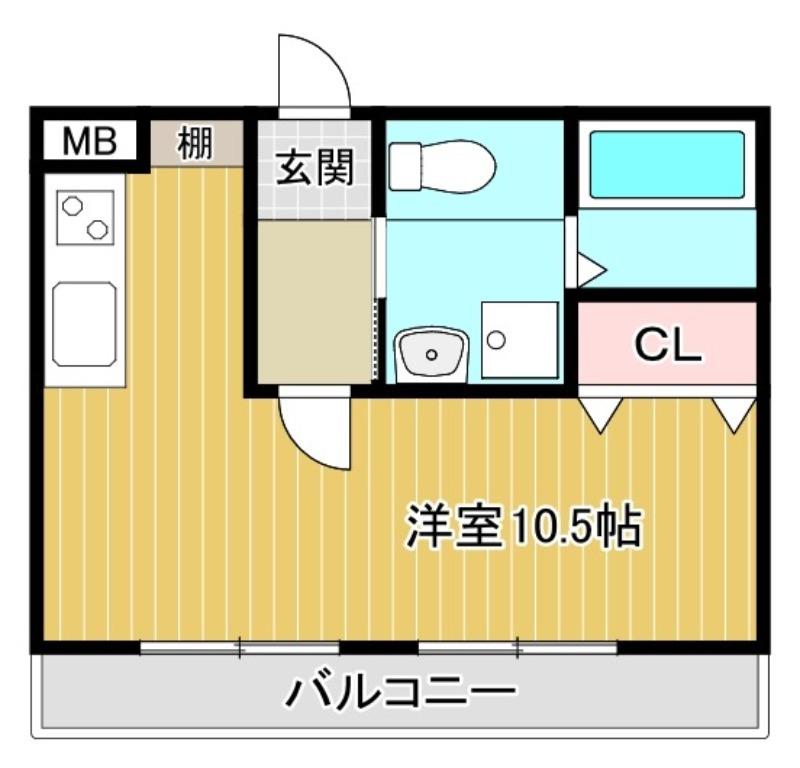 南の風 ラ・サンブラ(ワンルーム/2階)の間取り写真