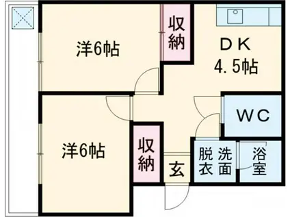 青柳マンション(2DK/3階)の間取り写真