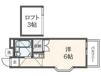 サンサーラ山手(ワンルーム/2階)の間取り写真