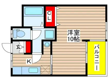 コスモ国立(1K/1階)の間取り写真