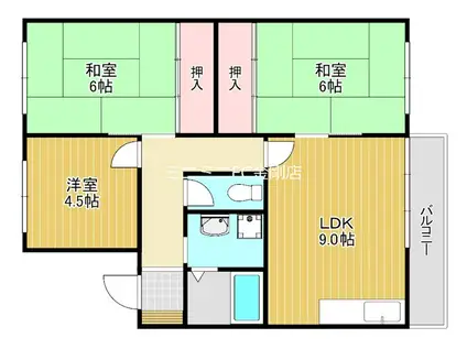 カルムハイツ千代田(3DK/1階)の間取り写真