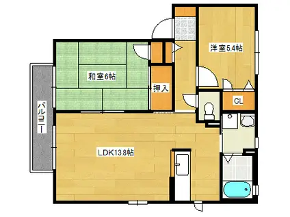 第3ドリーム高須台(2LDK/2階)の間取り写真
