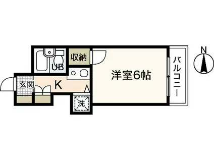 グランディール横川(1K/6階)の間取り写真