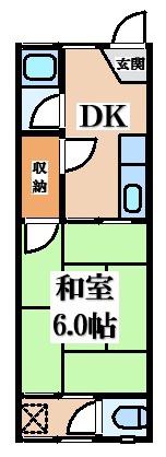 長栄寺第5コープ(1DK/3階)の間取り写真