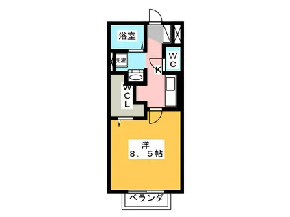 アルディーラ伊倉 B棟(1K/1階)の間取り写真