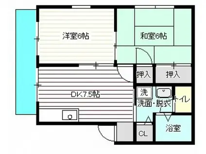 セジュール山田(2DK/1階)の間取り写真