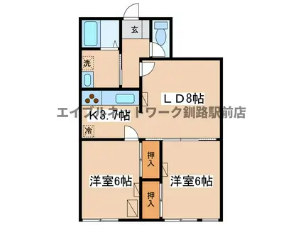 レジデンス仲浜(2LDK/1階)の間取り写真