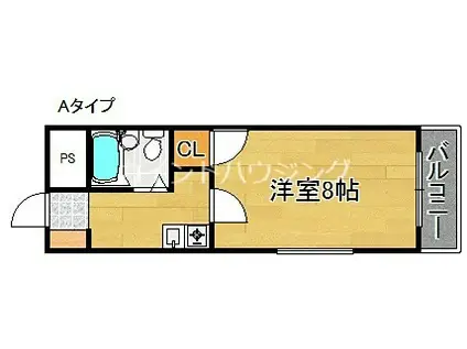 スカイハイツ中加賀屋(1K/4階)の間取り写真